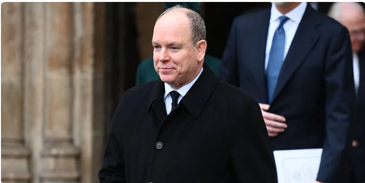 Prince Albert II outside Westminster Abbey