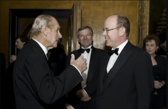 Prince Philip and Prince Albert II at the University of Cambridge 